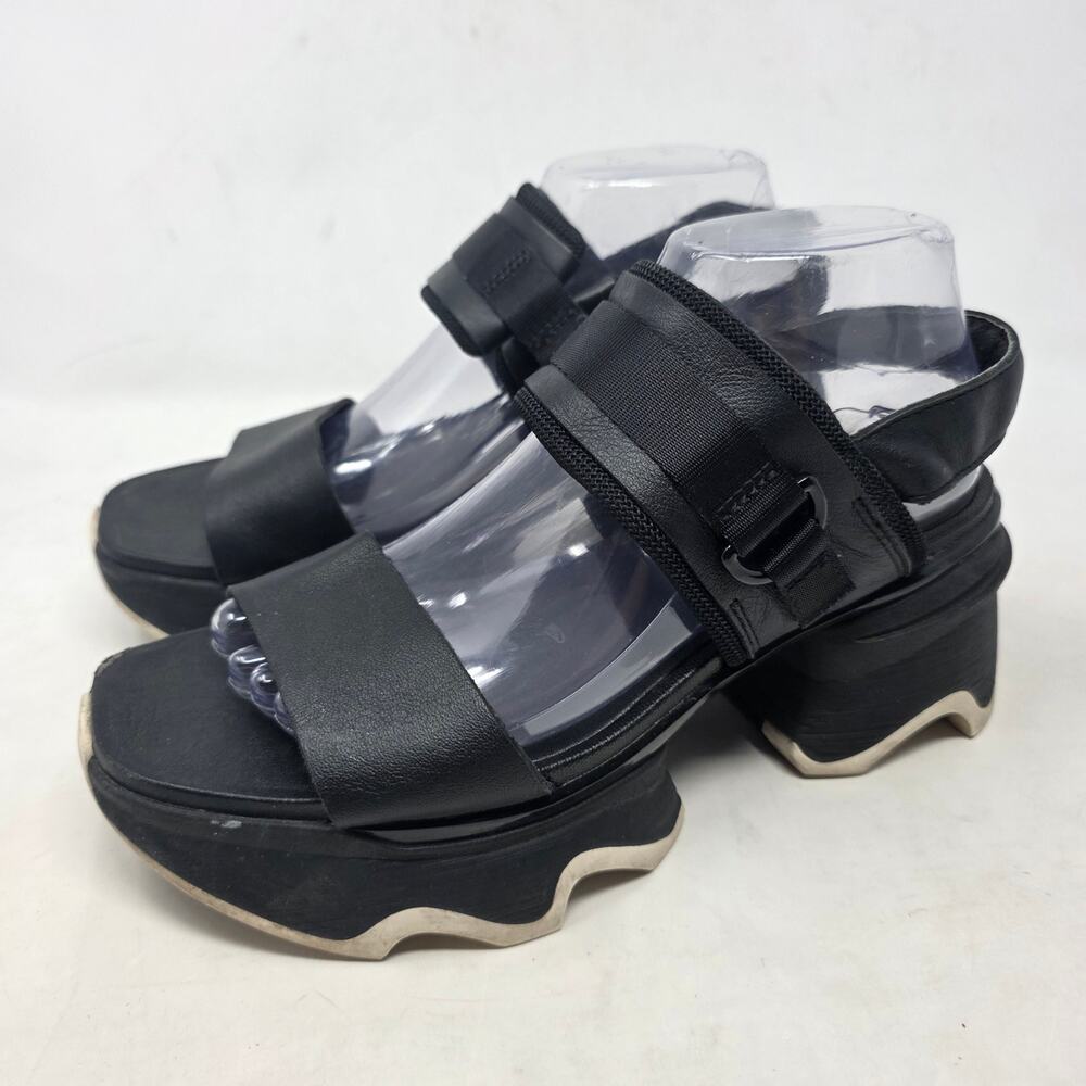 Sorel Black Chunky Platform Sport Sandals Strappy Open Toe Women’s Size 9